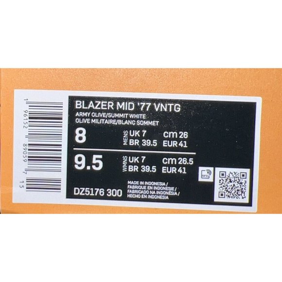 Nike Blazer Mid 77 Vintage Army Mens Leather Athletic Shoes Size 8 DZ5176-300 - Picture 9 of 9